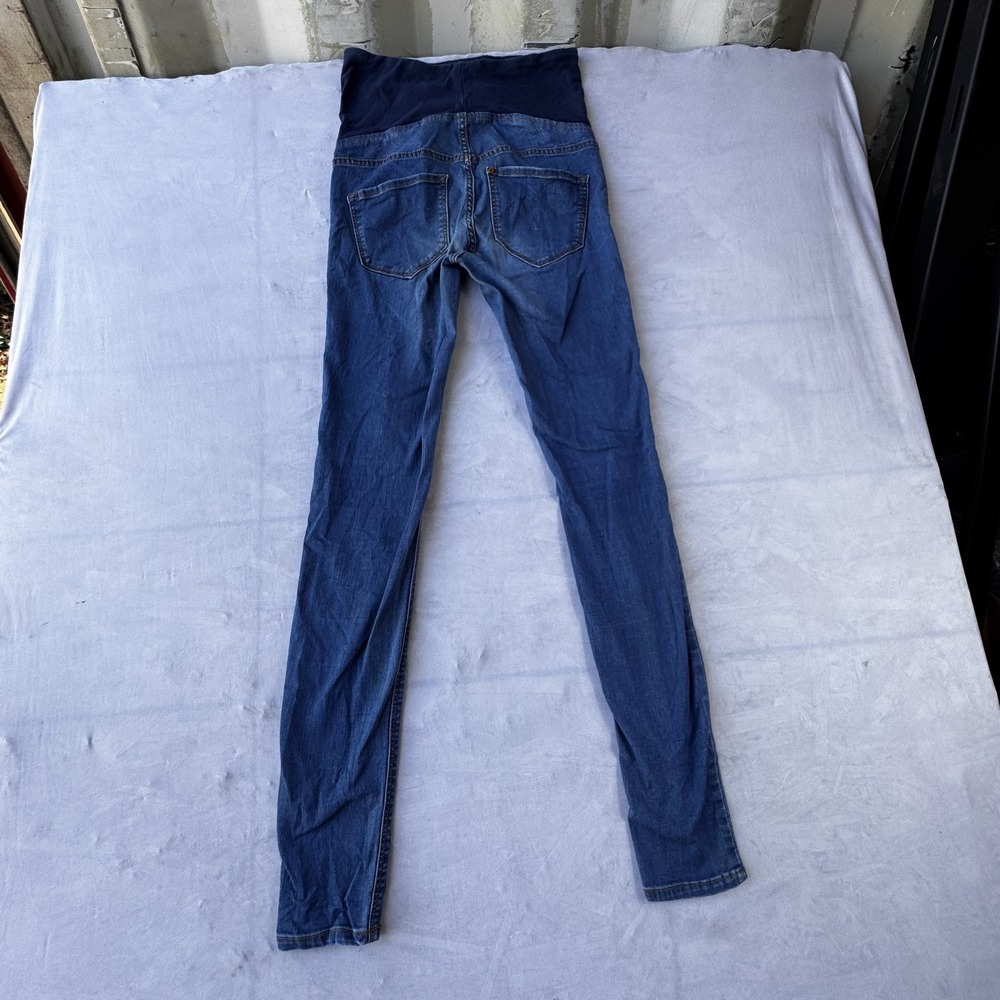 H&M Mama Maternity Jeans Womens 4 Blue Denim Stretch Wear Super Skinny High Rib